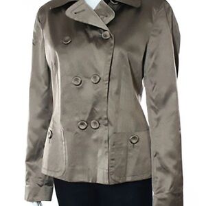 Rene Lezard Tan Pea Coat with Structured Silhouette